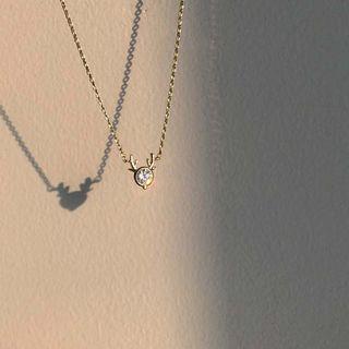 Rhinestone Deer Pendant Necklace Elk - One Size