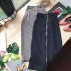 Zip Midi H-line Skirt