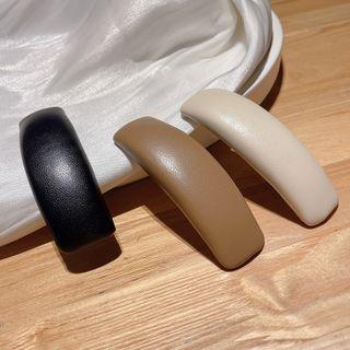 Plain Faux Leather Hair Clip / Set