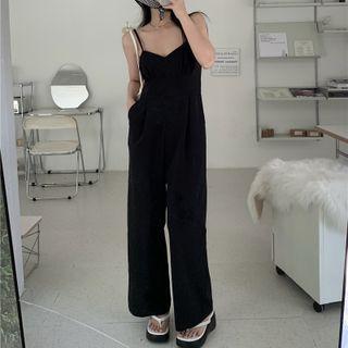 Spaghetti Strap Jumpsuit Black - One Size