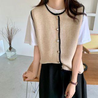 Pearl Button Knit Vest