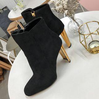 Metallic High-heel Ankle Boots