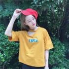 Print Short-sleeve Cutout T-shirt