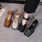 Square-toe Faux Leather Shoes