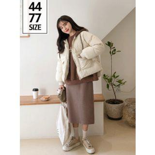 Contrast-hooded Flap-pocket Padded Jacket