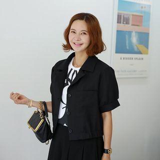 Short-sleeve Band-hem Jacket
