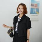 Short-sleeve Band-hem Jacket