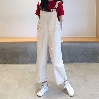 Cropped Cargo Dungaree As Shown In Figure - One Size