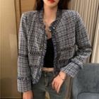 Cropped Tweed Jacket / Spaghetti Strap Top