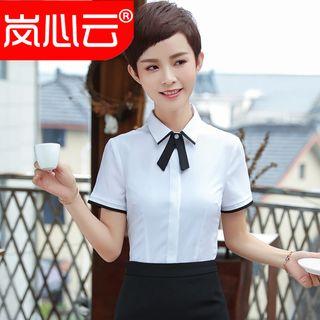 Plain Short-sleeve Shirt / Set: Plain Short-sleeve Shirt + Dress Pants / Skirt