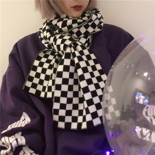 Couple Matching Check Knit Scarf As Shown In Figure - One Size