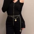 Embossed Disc Pendant Alloy Waist Chain (various Designs)