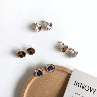 Leopard Print Stud Earring / Leopard Print Clip-on Earring