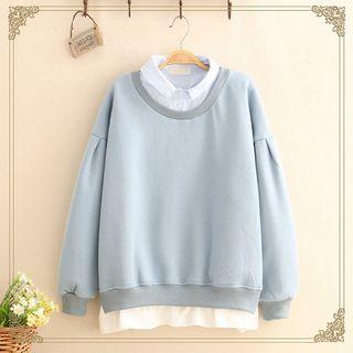 Inset Shirt Oversize Pullover