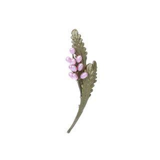 Fashion And Elegant Enamel Lavender Freshwater Pearl Brooch Silver - One Size