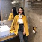 Corduroy Long-sleeve Loose-fit Shirt / Lettering Short-sleeve Top