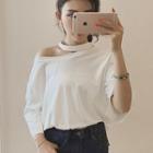 Plain Halter Short Sleeve T-shirt