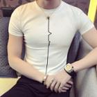 Short-sleeve Embroidered Cotton T-shirt