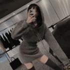 Hood Knit Sheath Dress