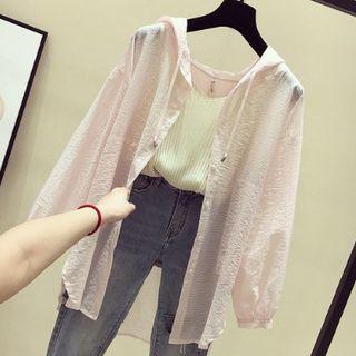 Buttoned Hooded Light Jacket