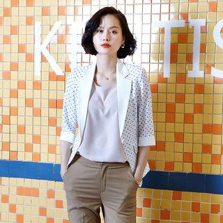 3/4-sleeve Dotted Blazer