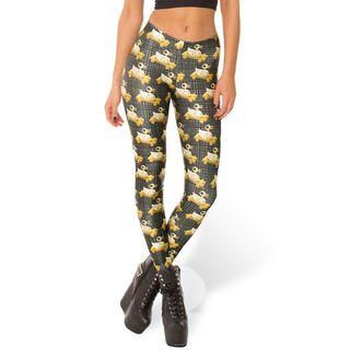 Printed Leggings  As Figure Shown - One Size