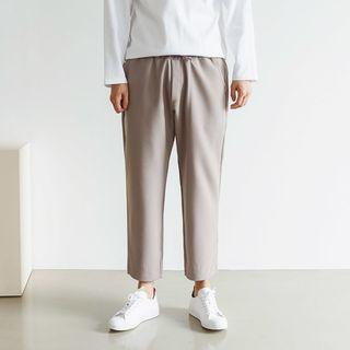 Plus Size Drawstring-waist Cropped Dress Pants