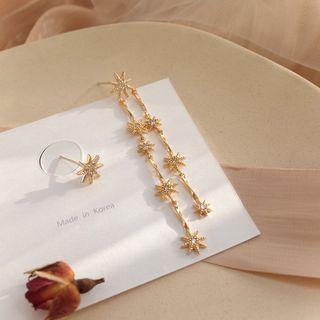 Asymmetry Dangle Star Earrings 1 Pair - Classic Earrings - S925 Silver - One Size