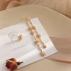 Asymmetry Dangle Star Earrings 1 Pair - Classic Earrings - S925 Silver - One Size