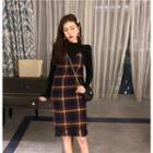 Plaid Vest Dress As Shown In Figure - One Size