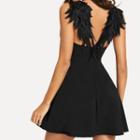 Sleeveless Wing Accent A-line Dress