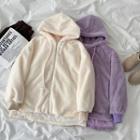 Faux Fur Zip Hoodie