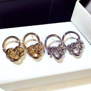 Metallic Hoop Stud Earring
