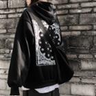 Fleece-lined Paisley Print Hoodie