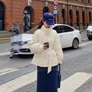 Long-sleeve Plain Padded Coat