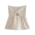 Strapless Twist Eyelet Lace Top