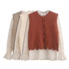Set: Lace Blouse + Sweater Vest