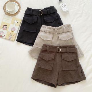 Plain Pocket Woolen Shorts