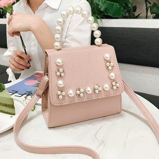 Faux Pearl Studded Crossbody Bag