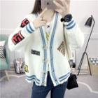 Applique V-neck Cardigan