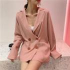 Double Breasted Blazer Pink - One Size