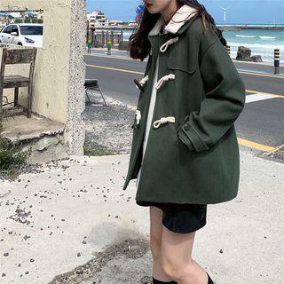 Faux Shearling-collar Toggle Coat