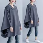Batwing Sleeve Oversized Hoodie Gray - One Size