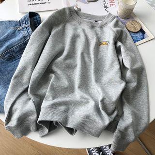 Croissant Embroidered Sweatshirt