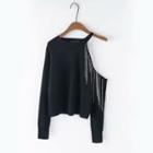 Cut Out Fringe Sweater