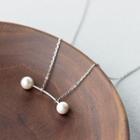 Faux Pearl Necklace S925 Silver - Silver - Silver - One Size