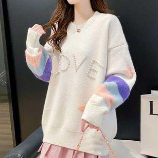 Lettering Studded Sweater