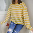 Long-sleeve Striped Knit Pullover