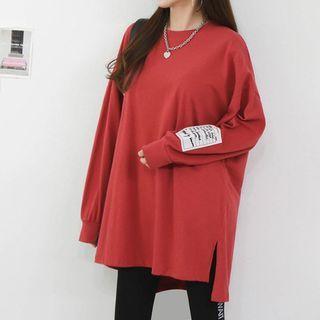 Letter Patch Longline T-shirt