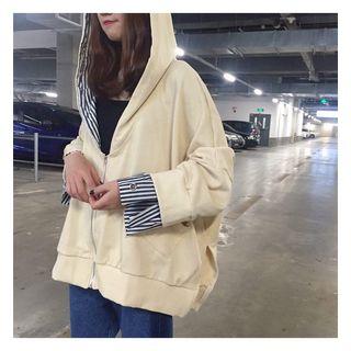 Striped Panel Hooded Jacket